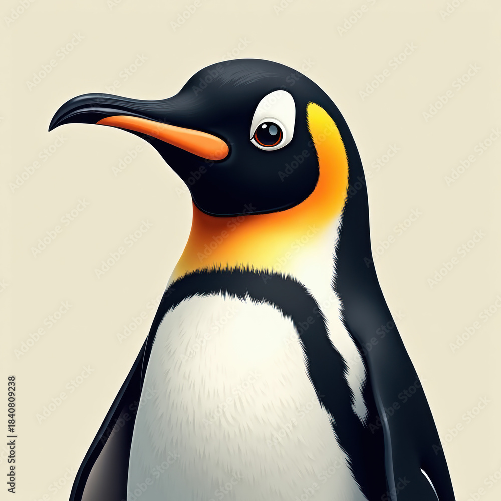 Naklejka premium Portrait of a curious pinguin