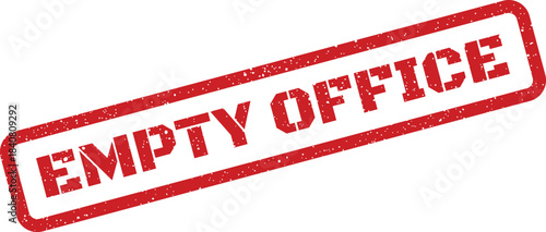 A red rectangular empty office rubber stamp icon with grainy texture for real estate or business concepts
