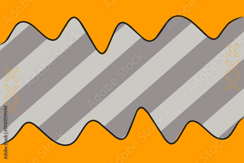 Zigzag Geometric Striped Background with Gray–Yellow Palette for Modern Graphic Layouts