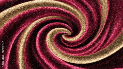 Red And Gold Glitter Swirl Pattern With Sparkles And Shimmer Effect Abstract Background