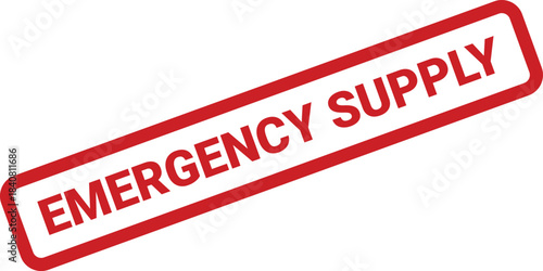 Clear emergency supply stamp for identifying essential provisions during critical situations or urgent needs