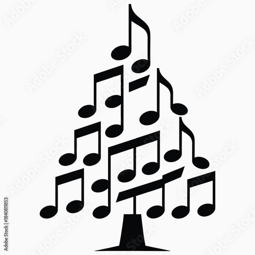 Melodic Christmas Tree Crafted from Musical Notes — Where Holiday Spirit Meets Harmonious Artistry