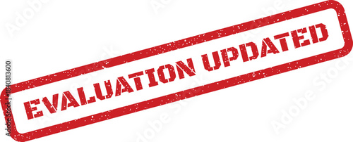 Distressed rectangular stamp indicating a revised assessment or modified evaluation status