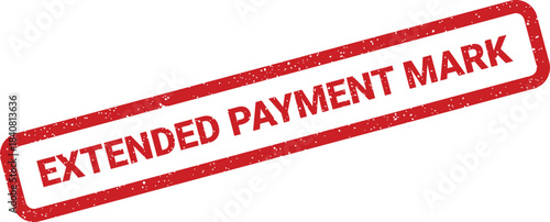 Distressed rectangular stamp mark for document verification, indicating an extended payment period for transactions