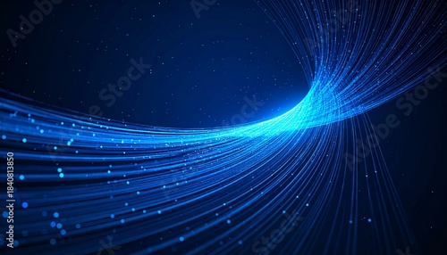 Abstract blue data flow background.
