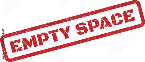 Distressed red rubber stamp design featuring Empty Space text, conveying availability or a vacant status