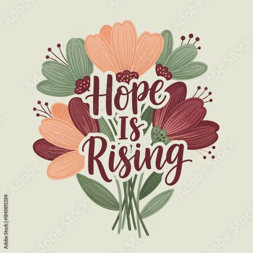 Floral Bouquet with Hope is Rising Message.
