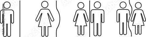 Large collection of universal vector public facility pictograms, including gender-specific, unisex, disabled access, WC,