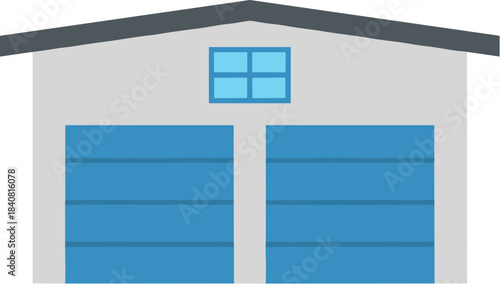Vector illustration of a modern two-car garage building.