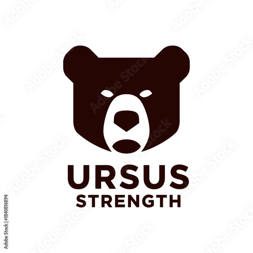 Ursus Strength Bear Head Logo Design for Fitness Brand.