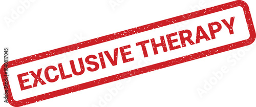 Distressed rubber stamp effect highlighting Exclusive Therapy for specialized wellness programs and healthcare services