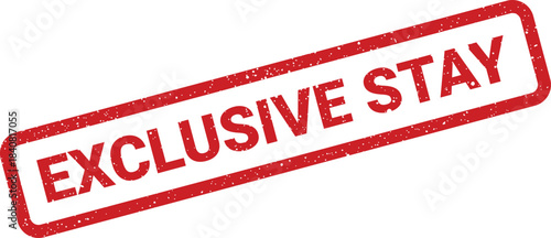 Distressed rubber stamp effect highlighting Exclusive Stay for luxury travel promotions and premium hospitality services