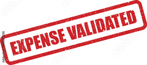 Distressed textured rubber stamp vector displaying EXPENSE VALIDATED text, suitable for financial document approval