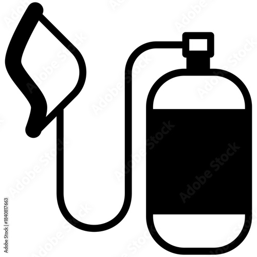Air Tank Glyph Icon Mini Illustration, Use For Modern Concept, Print, Ui, Ux Kit, Web And App Development. Vector Related To Firefighter, Rescue And More