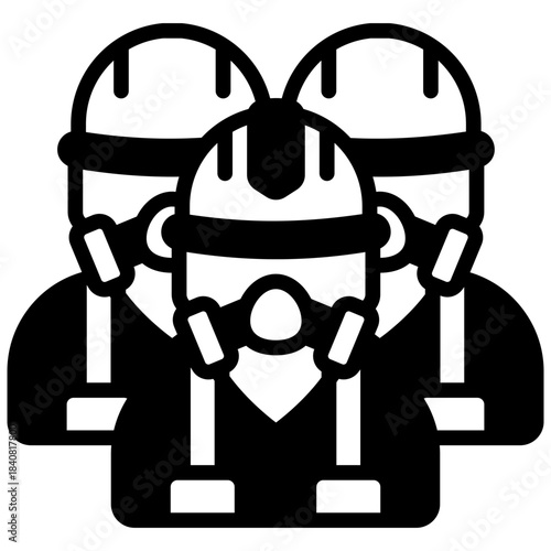 Fire Brigade Glyph Icon Mini Illustration, Use For Modern Concept, Print, Ui, Ux Kit, Web And App Development. Vector Related To Firefighter, Rescue And More