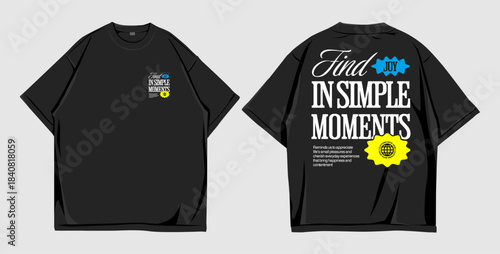 Elegant Typography “Find Joy in Simple Moments” Inspirational Quote T-Shirt Design