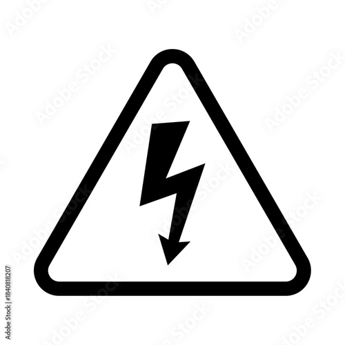 High Voltage Icon with Bold Lightning Symbol