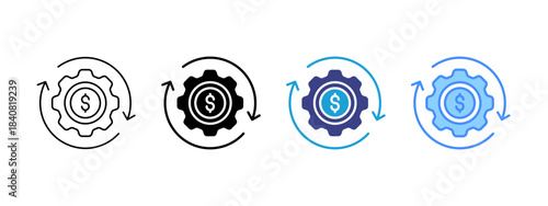 Management  icon set multiple style collection