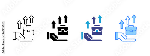 Career icon set multiple style collection