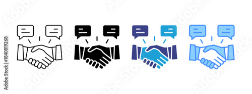 Negotiation  icon set multiple style collection