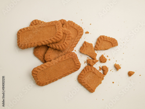 Rectangle shape biscuits on white background