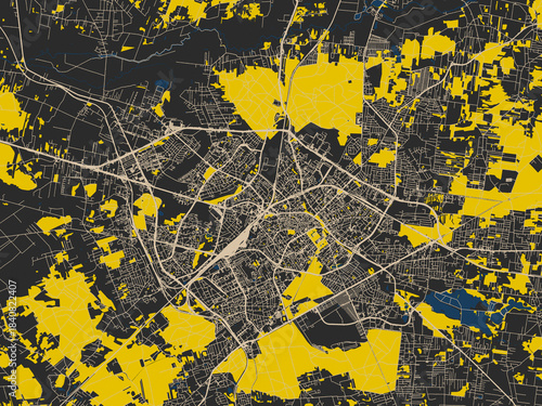 Фотография Graphic city map artwork of Bialystok, Poland
