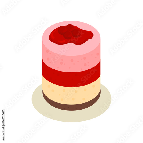 Strawberry Layered Mousse Cake