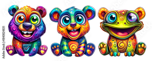 Wallpaper Mural Colorful Playful Mascots Inspired by Arcade Games in Vibrant Digital Illustration Torontodigital.ca