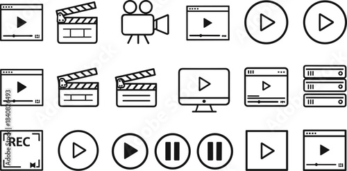 Minimalist black and white line art vector illustration of a rhinoceros head, featuring a geometric and stylized design, ideal for nature conservation,