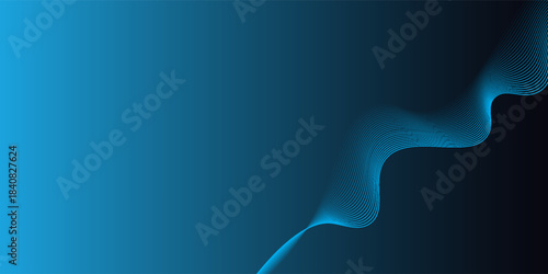 Futuristic technology background.Blue line wave light screen abstract illustration. Eps 10