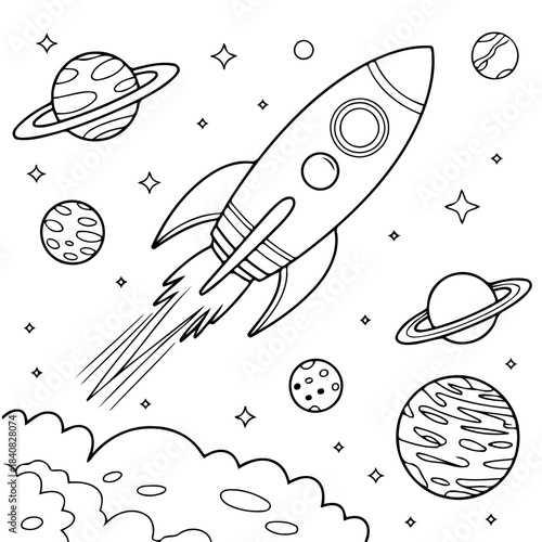 Rocket to the Cosmos: The image portrays a rocket soaring through a star-studded expanse, a testament to humanity's ambition for exploration