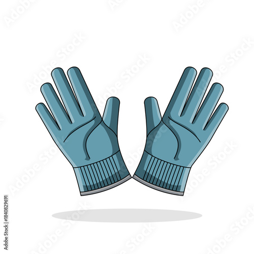 Blue leather gloves