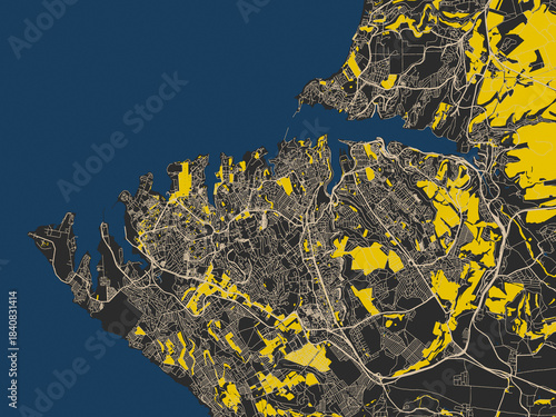 Photos Graphic city map artwork of Sevastopol, Ukraine