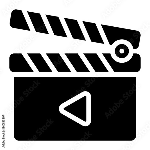 clapperboard glyph icon