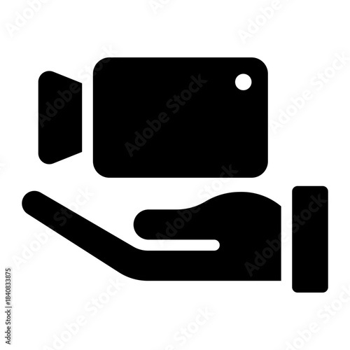 video recoder glyph icon