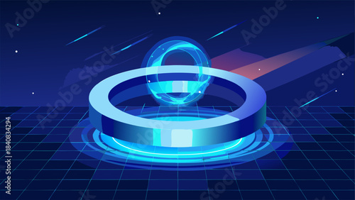 Futuristic Digital Portal Platform Metaverse Technology Concept with vector illustration