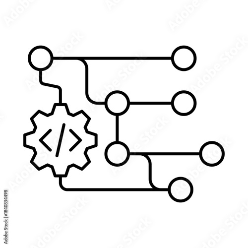 Version Control Icon, Git - Code Management, Repository, Track Changes, DevOps Tools, Software Development, Editable Stroke.
