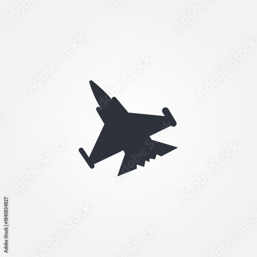 military aircraft vector illustration, isolated on white background