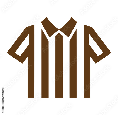 Minimalist football referee uniform icon depicting a sports official apparel illustration