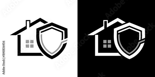 house logo and shield on the side