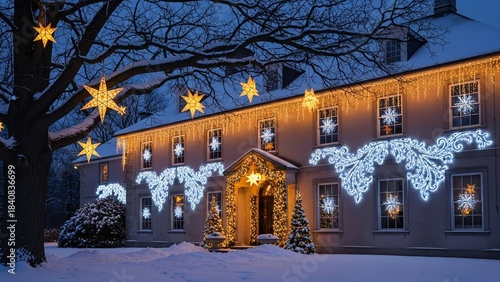 Christmas and New Year decorations in the city of Vilnius, Lithuania.