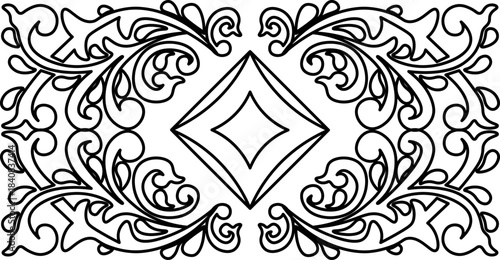 traditional pattern of sumatera. floral pattern. line art pattern