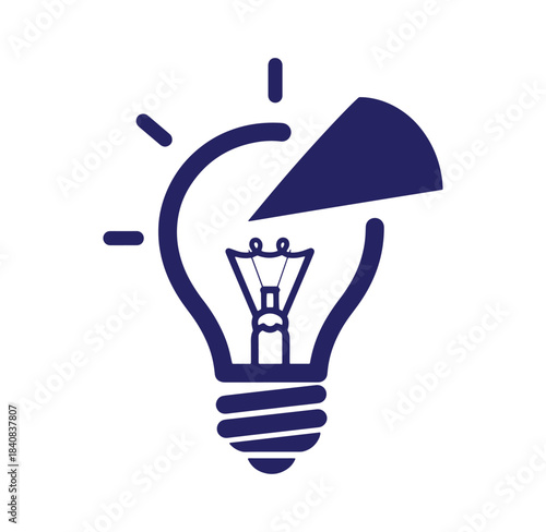 Innovative light bulb icon representing idea innovation and creative solutions for projects
