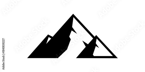 mountain peak simple icon logo