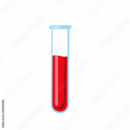 Blood Test Tube Illustration in Flat Style for Medical AIDS Awareness