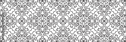 traditional pattern of sumatera. floral pattern. line art pattern