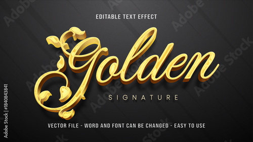 Luxury Golden 3d style editable text effect, expensive text effect mockup