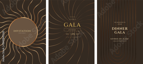 Luxury Gala Invitation Templates for Dec 25, 2027  Elegant Art Deco Design