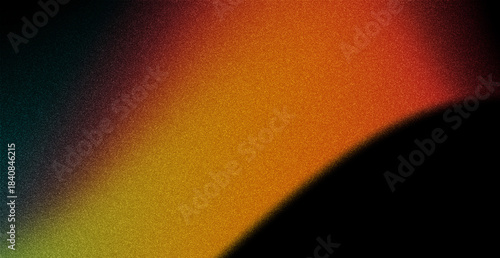 Warm Orange Deep Green Grainy Abstract Gradient Background