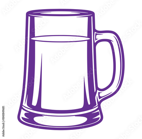 Vector illustration of a purple beer mug suitable for pubs and drink promotions